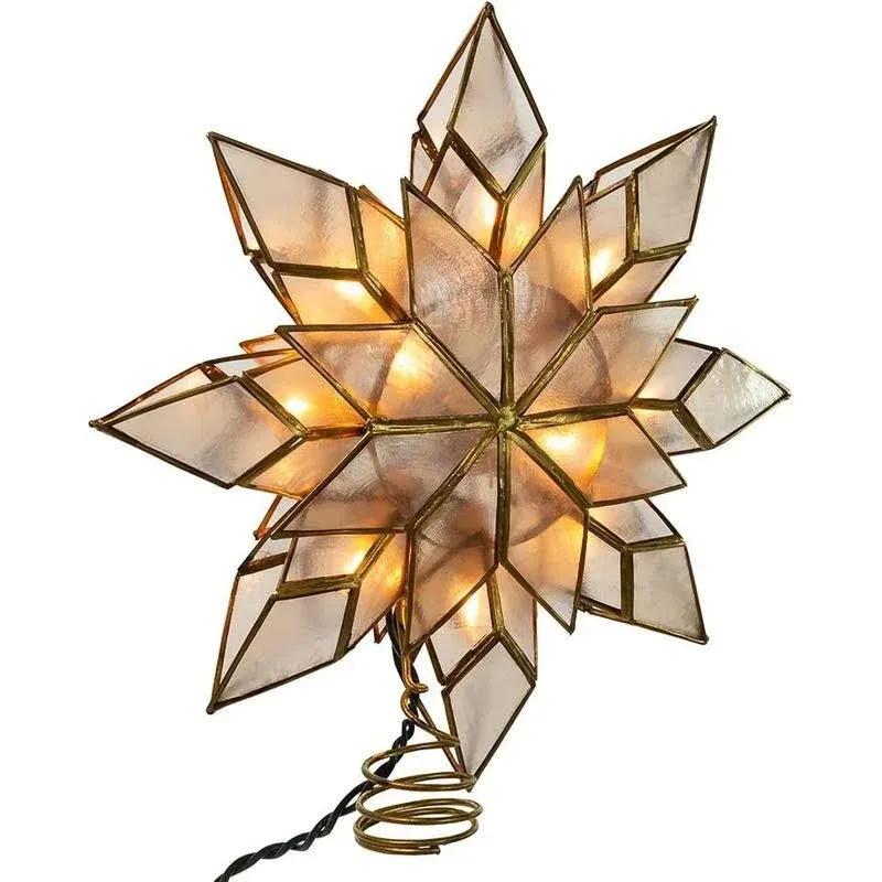 Kurt Adler 10-Light Capiz Clear Star Tree Topper