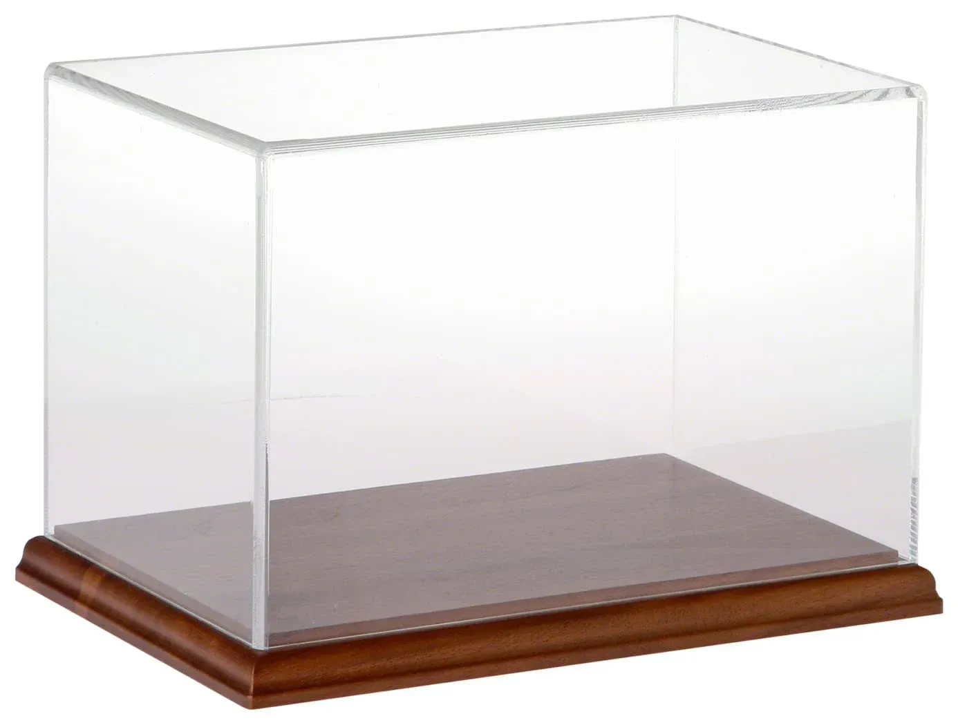 Plymor Clear Acrylic Display Case with Hardwood Base, 9" W x 6" D x 6" H