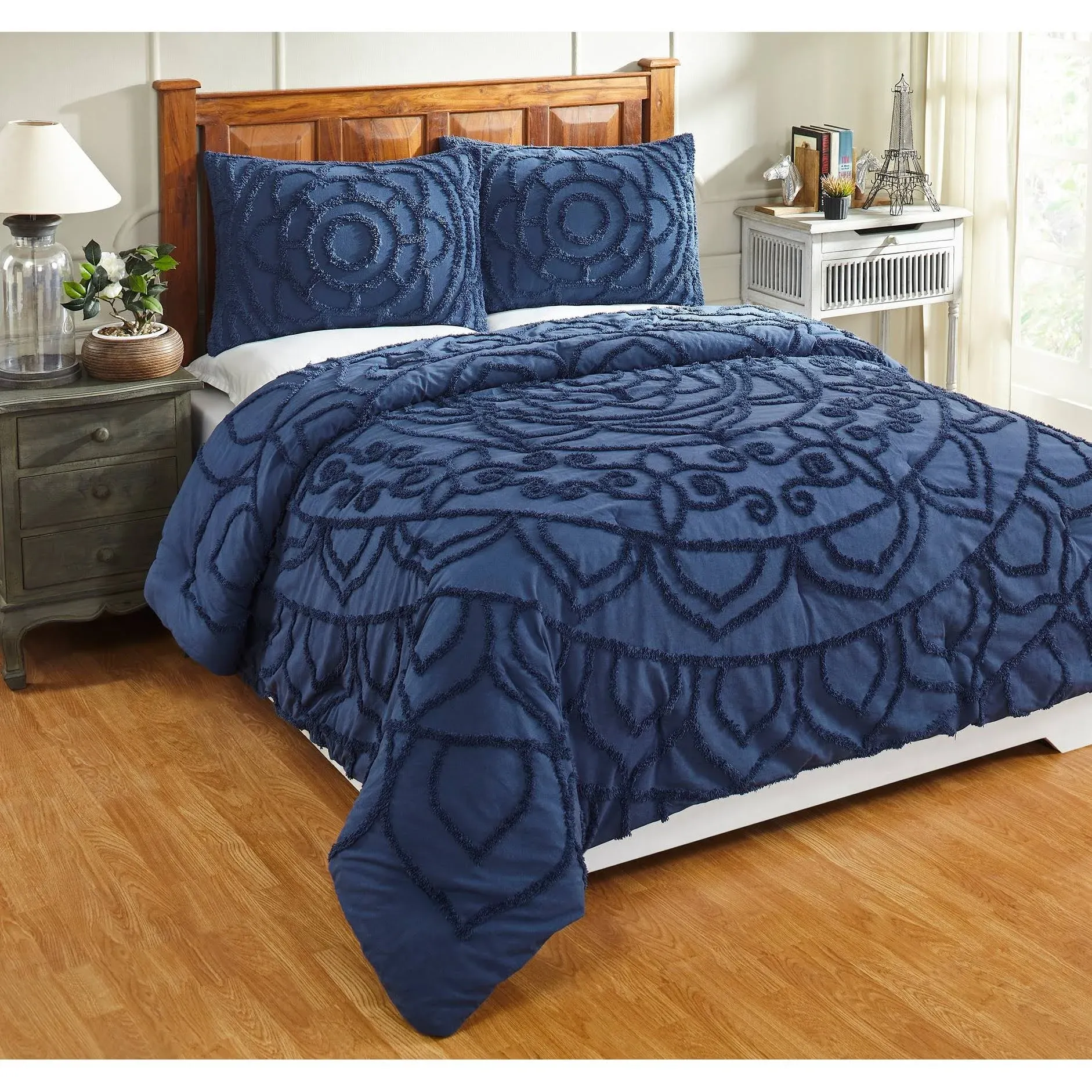 Better Trends Cleo Comforter Twin Navy