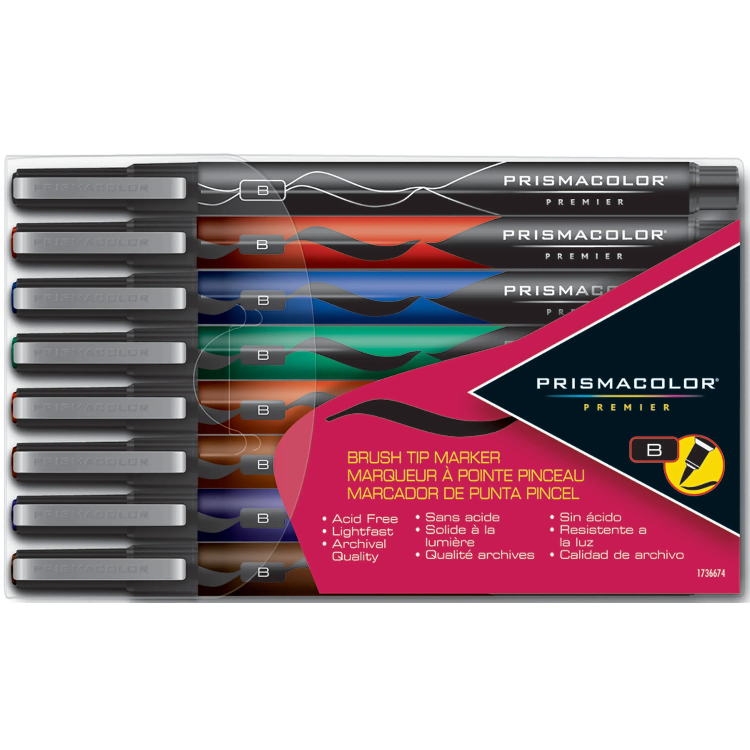 Prismacolor Premier Markers - Assorted Colors - Brush Tip - 8/ Pack