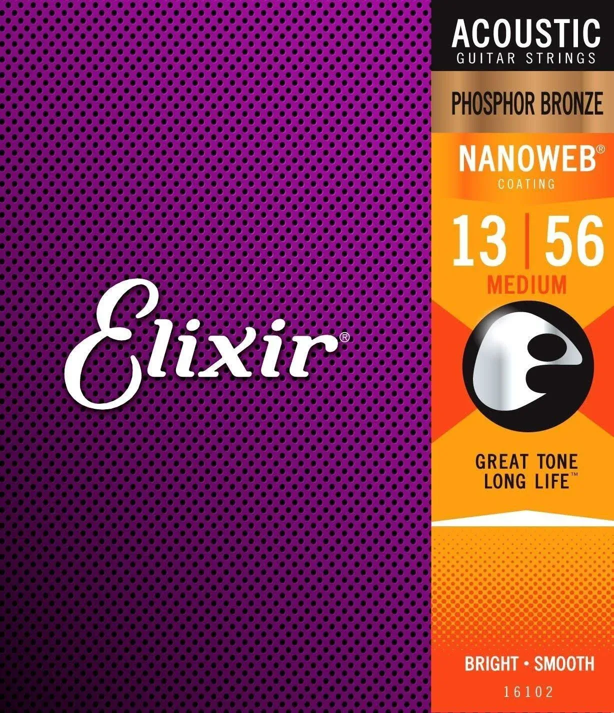 Elixir Strings - Acoustic 80/20 Bronze with NANOWEB Coating - Light Guitar Strings (.012-.053)