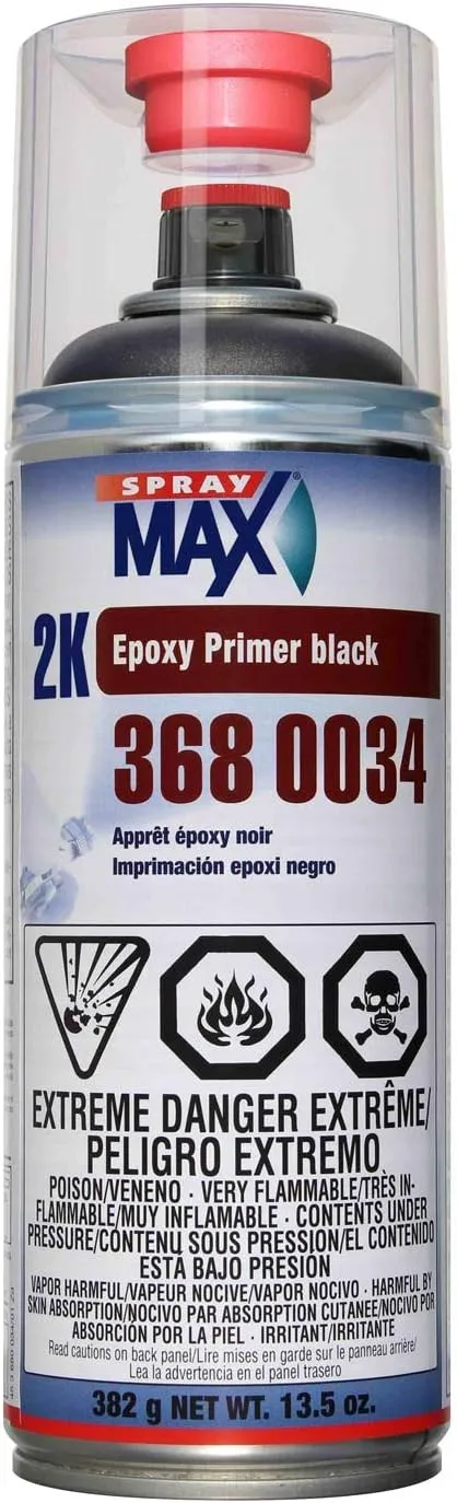 SprayMax Black 2K Epoxy Primer, 3680034, Aerosol