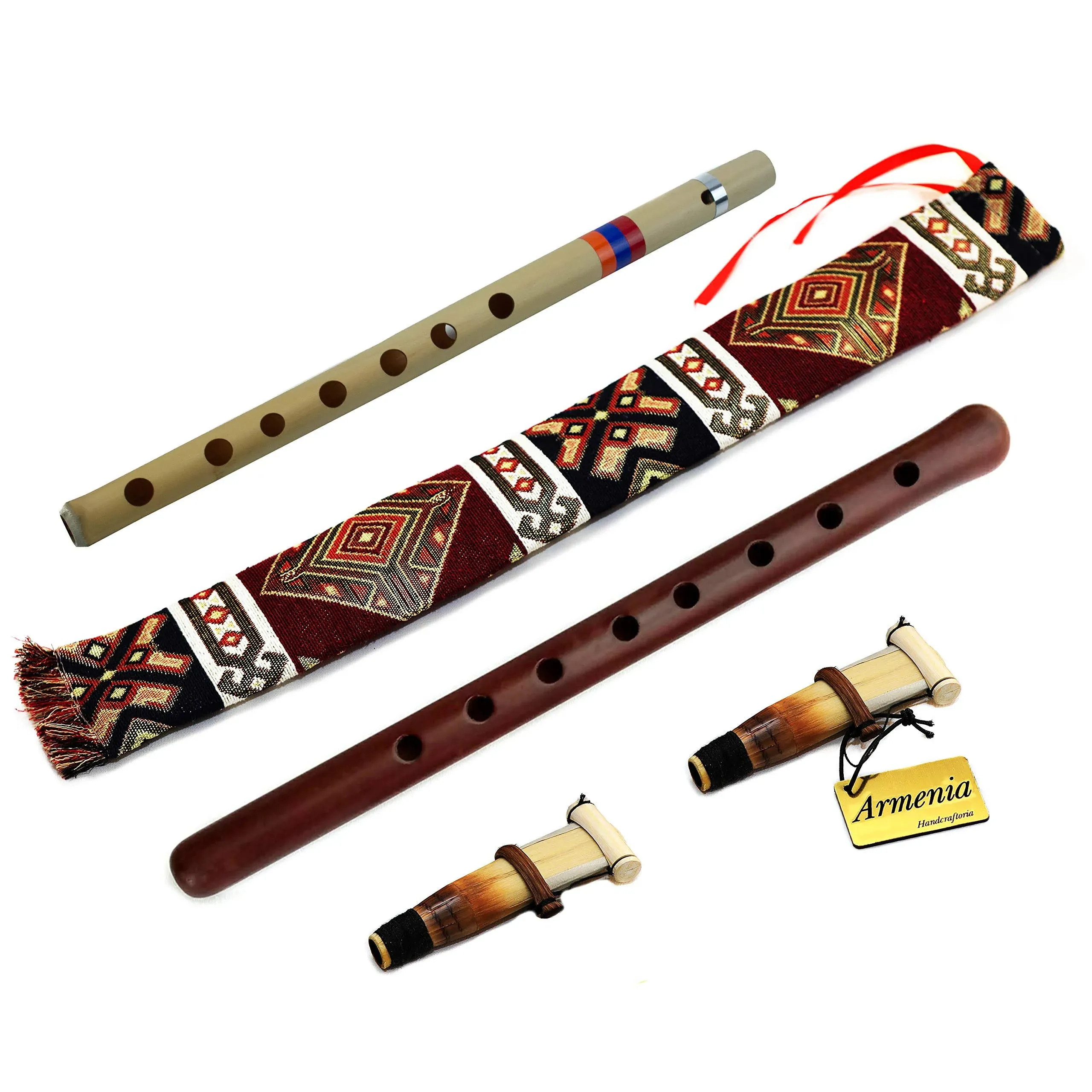 Armenian Duduk - 2 Reed - Handmade from Armenia - Oboe Balaban Woodwind Instrument Apricot Wood - Playing Instruction - Gift Armenian Flute and