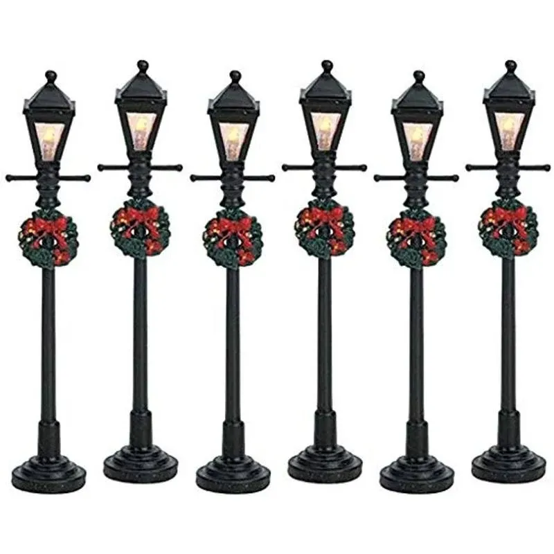 Lemax Village Collection Gas Lantern Street Lamp, Set of 6, B/O #64499