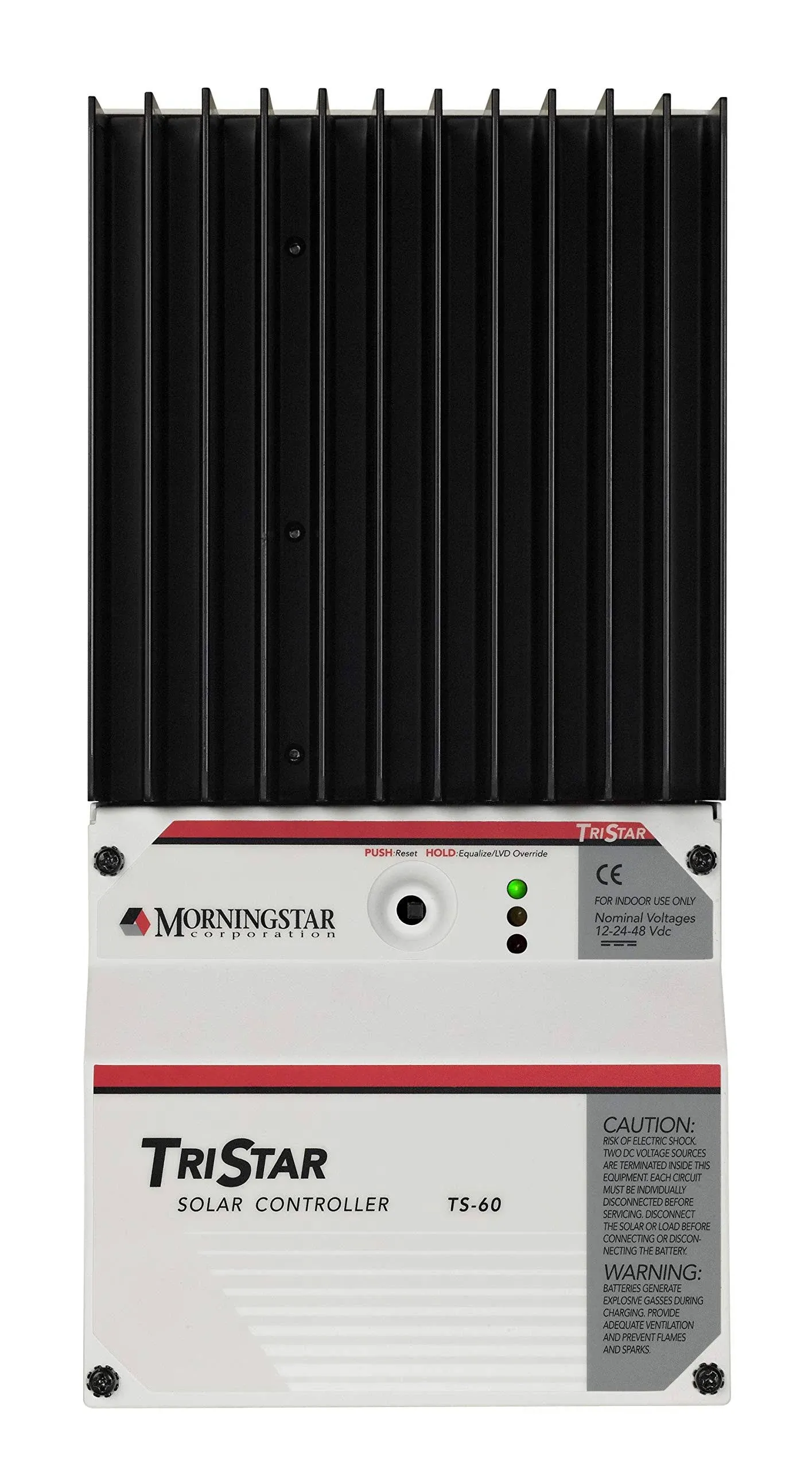 Morningstar Tristar 60A PWM Solar Charge Controller (TS-60) - Solar Panel Regulator for 12/24/36/48V LA/Li Batteries, Load/Diversion Control, Data/Comms, FCC Comp. 5 Year WTY - Designed in The USA