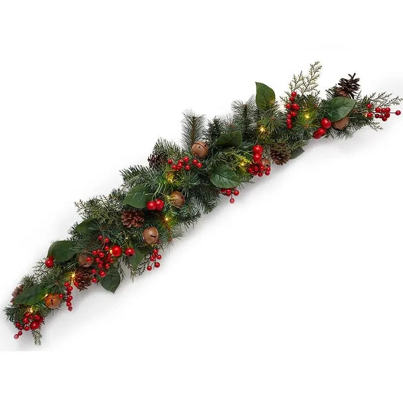 The Lakeside Collection Holiday Traditions - PVC Decor Features Greenery Accented with Faux red Berries