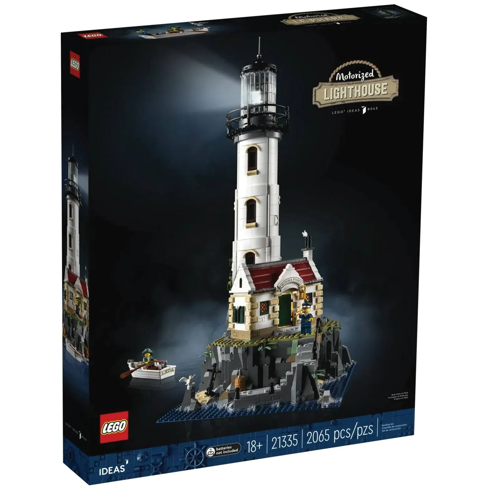 LEGO Ideas Motorized Lighthouse 21335 Adult Model Building Kit, Complete with Rotating Lights, Quaint Cottage and a Mysterious Cave, Creative Gift Idea