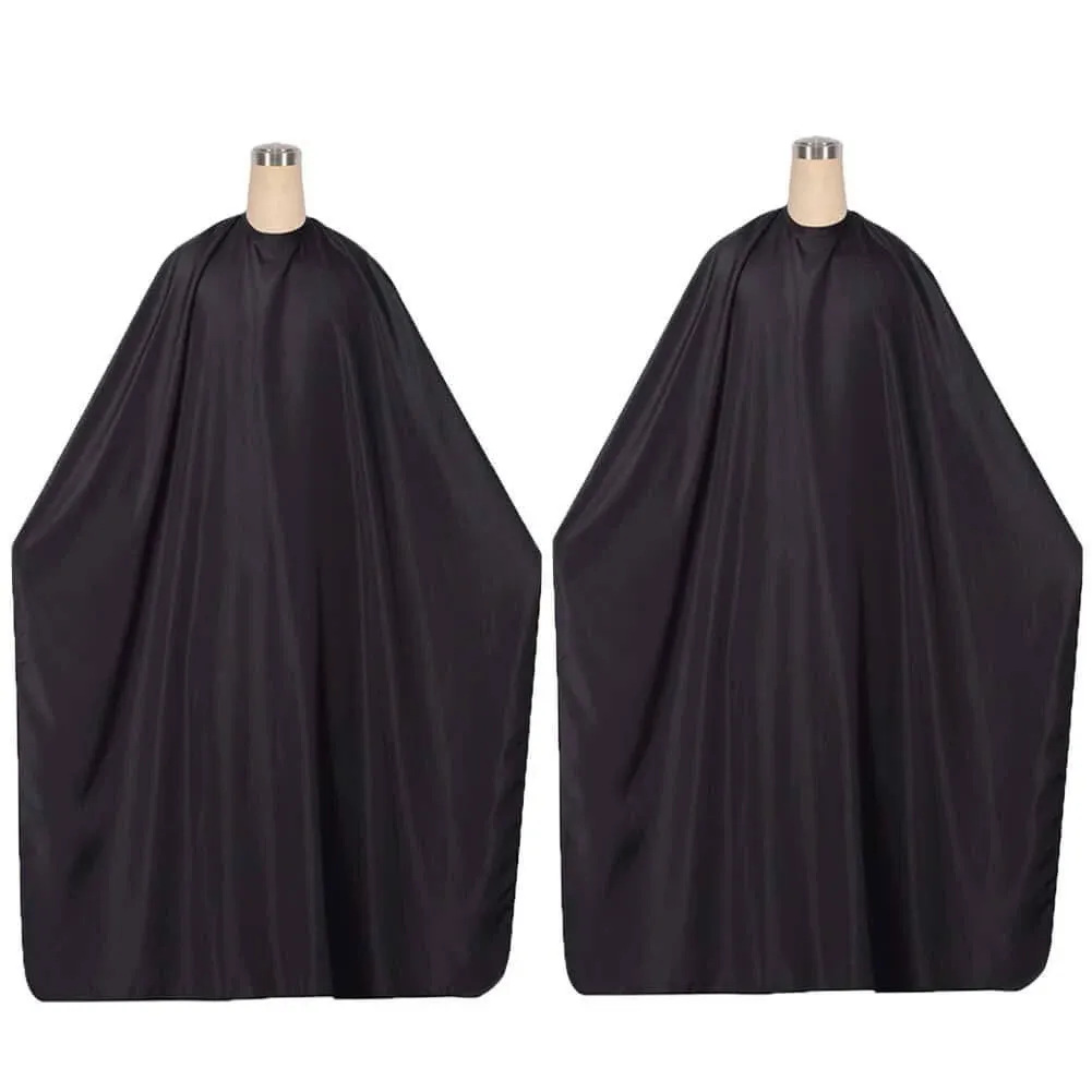 2 Pcs Professional Hair Salon Cape with Adjustable Snap Closure/65X49I<wbr/>nch Black 