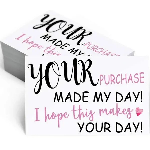 Thank You for Supporting My Business Cards - Customer Thank You Cards - 100 Pcs ...