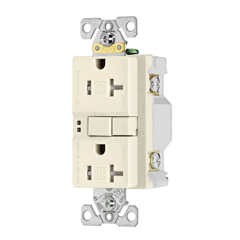 Cooper Wiring TRSGFA15LA Self-Test GFCI Receptacle with Audible Alarm 15A 125V La