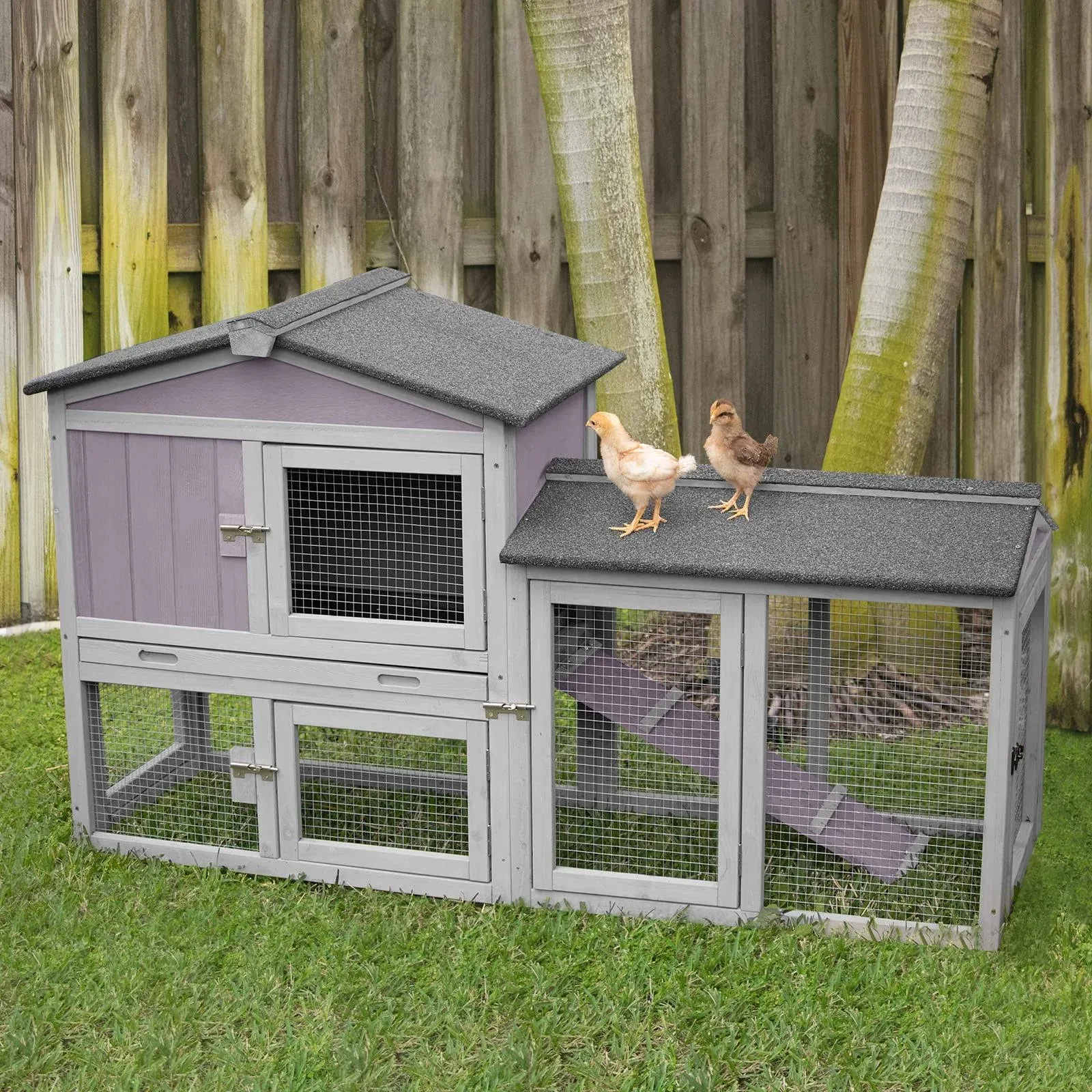 Aivituvin Chicken Coop for 2 Chickens, Wooden Duck House Outdoor Hen House ...