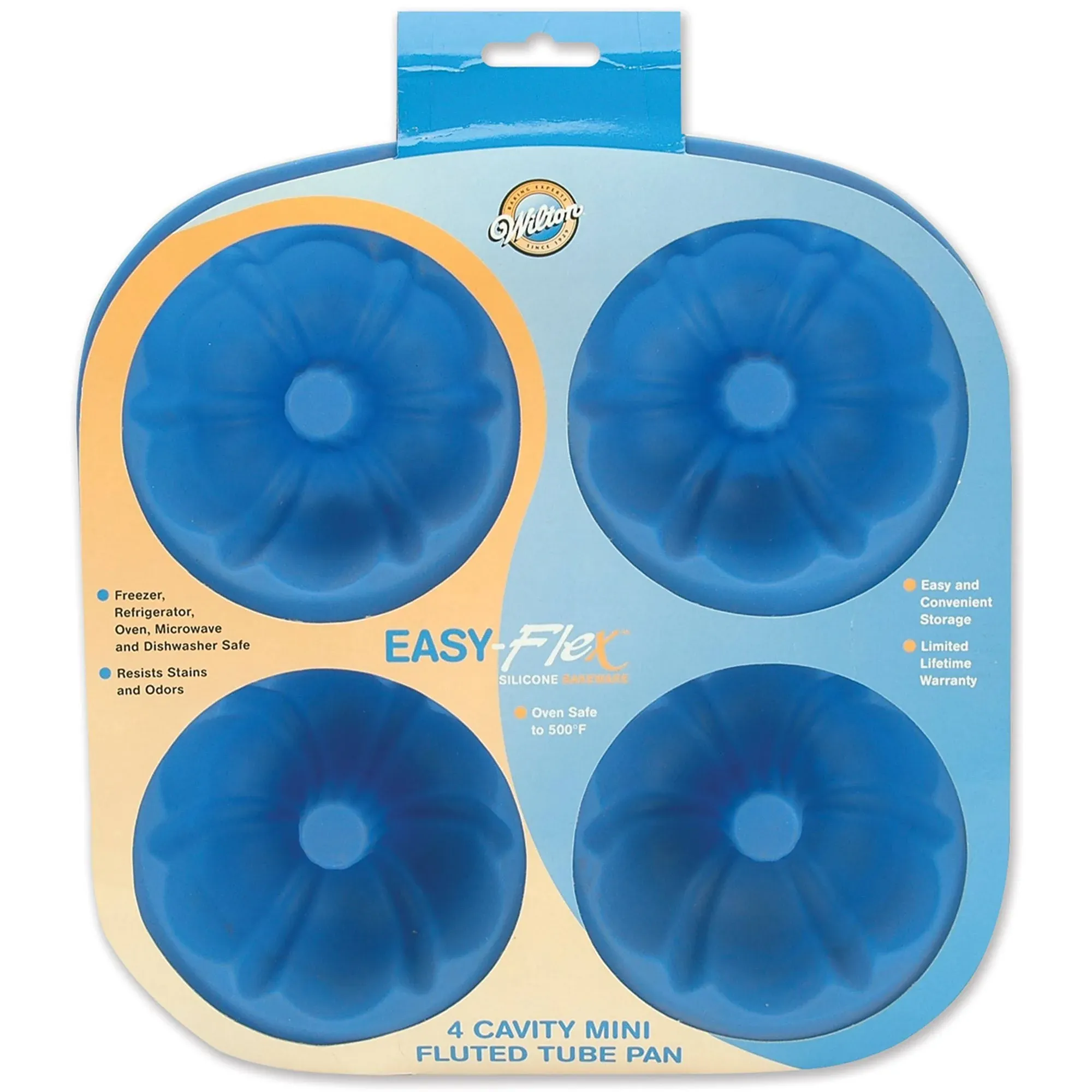 Wilton 4 Cavity Easy-Flex Mini Silicone Fluted Tube Pan