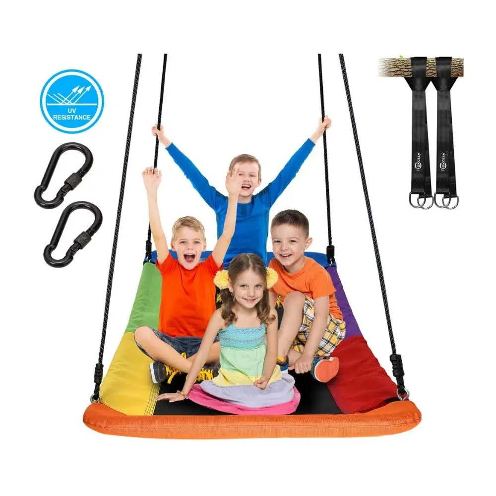 Trekassy 700lb Giant 60" Skycurve Platform Metal Tree Swing for Kids and Adults Wear- Resistant with 2 Hanging Straps