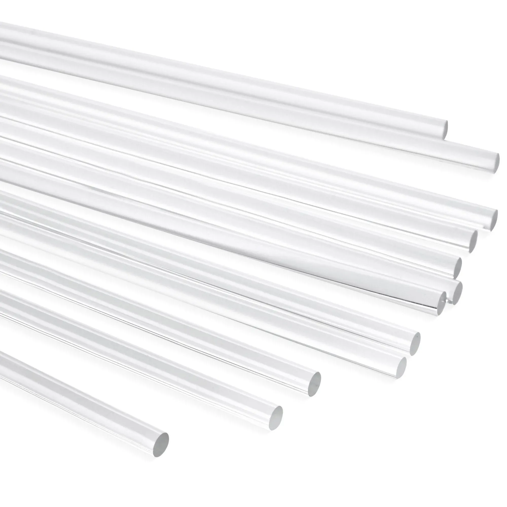 Juvale 12 Pack Plastic Dowel Rods for DIY Projects, Clear Acrylic Sticks for Party Decorations (0.25x12")