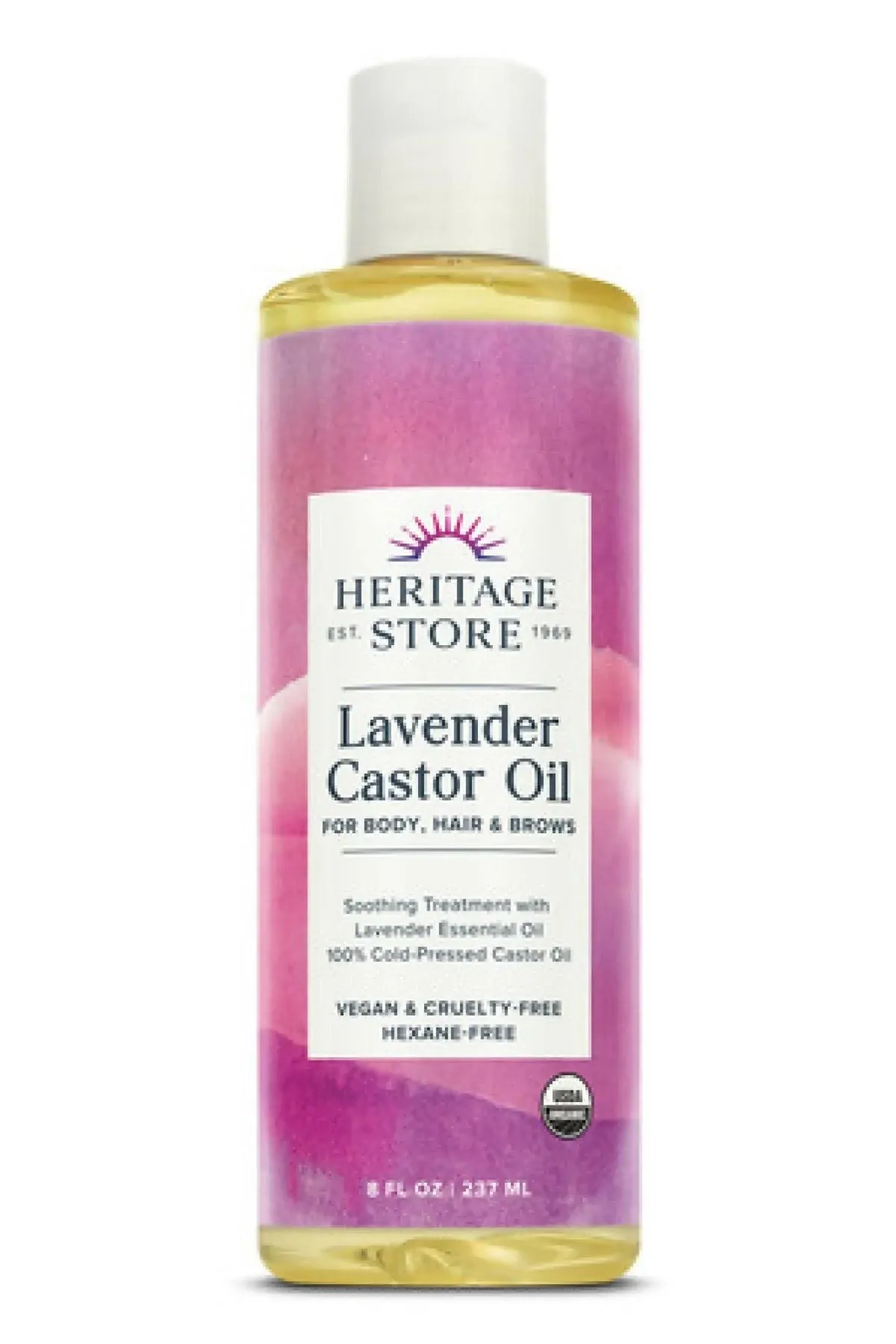 Heritage Store Lavender Castor Oil Organic 8 fl oz