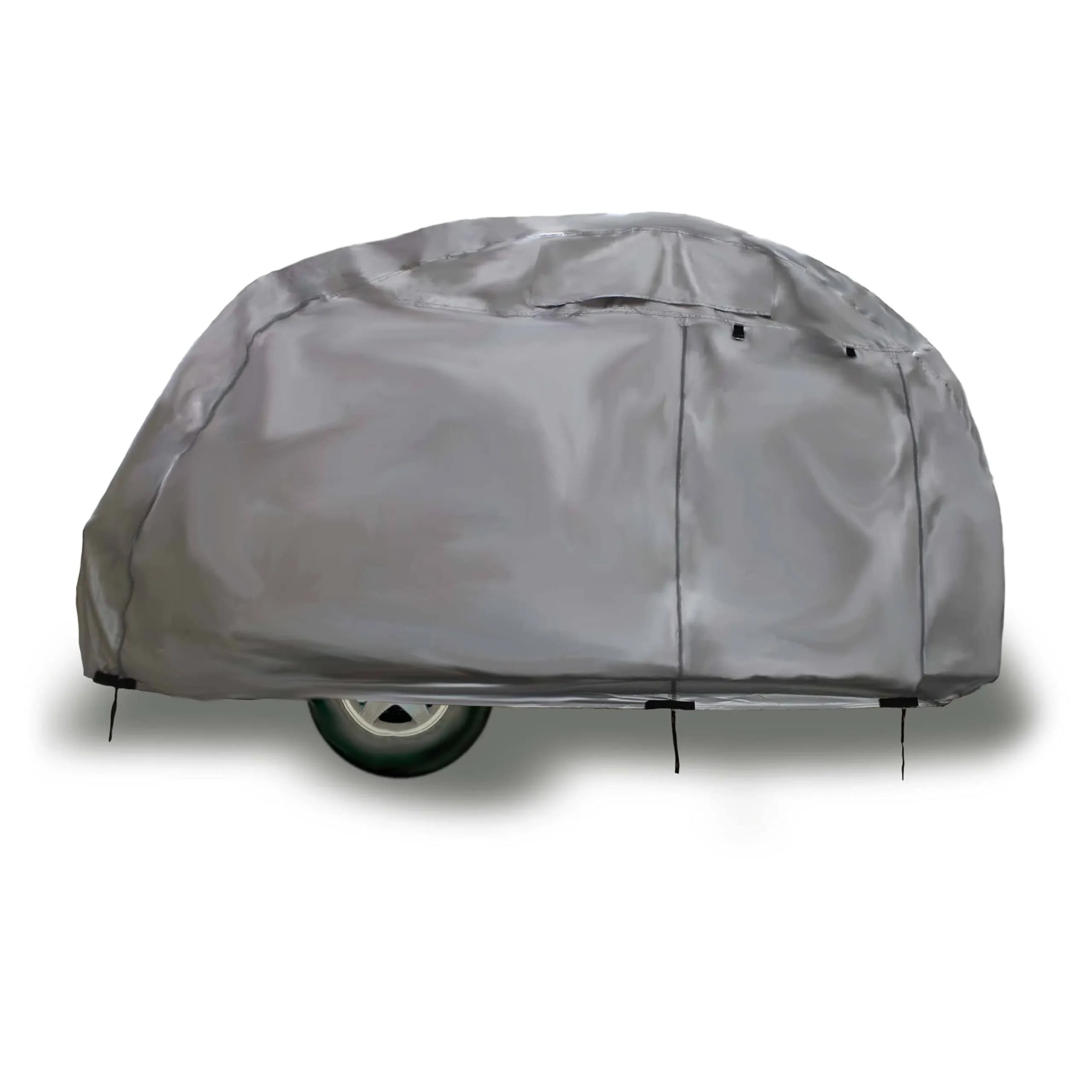 ShieldAll Ultimate Teardrop Trailer Cover, Waterproof UV Protection Teardrop Travel Trailer Camper Cover Fits 8 Feet to 10 Feet Long, 5.5 Feet Wide Silver Color