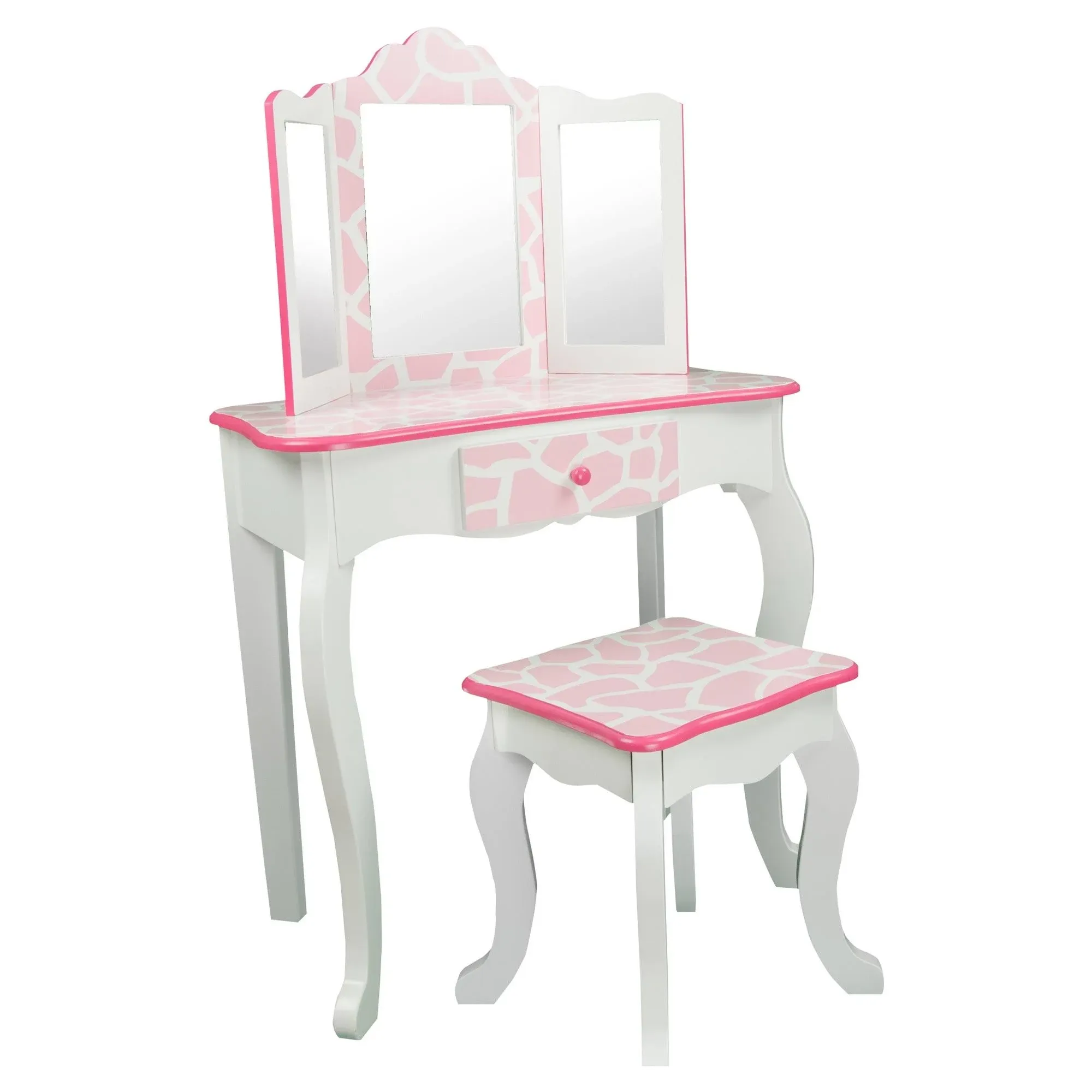 Leopard Prints Gisele Kids Vanity, Pink/White