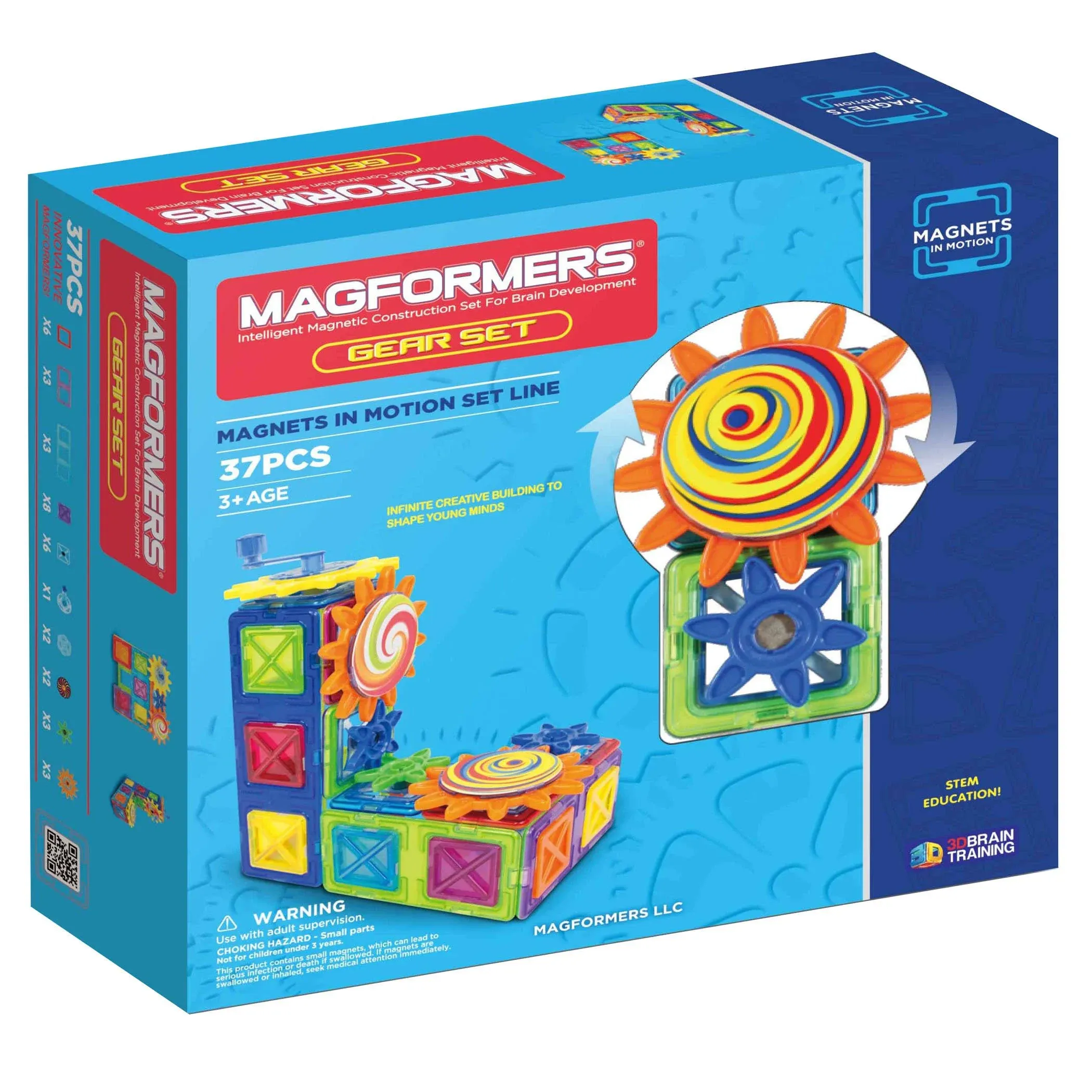 Magformers Magnets in Motion 37-Piece Gear Set