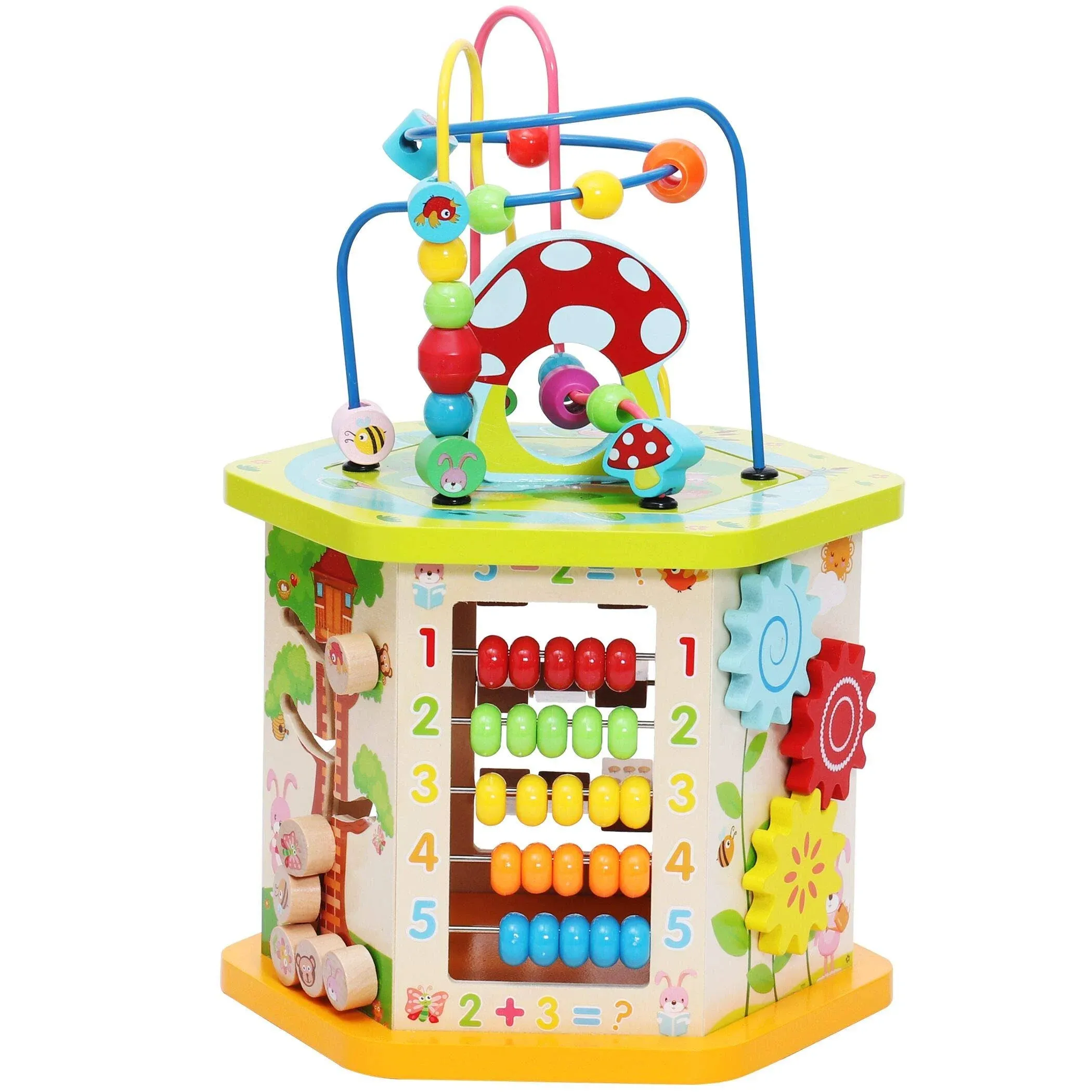 Lavievert 9-in-1 Play Cube Activity Center Multifunctional Bead Maze Toddler ...