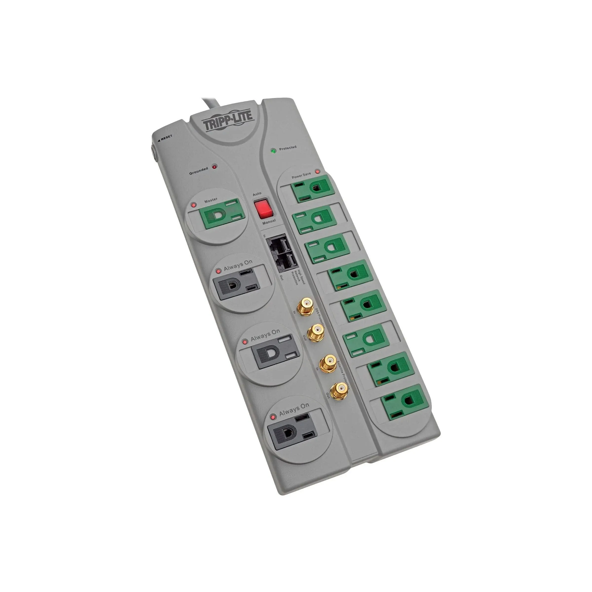 Tripp Lite 10ft 12 Outlet Eco Surge Protector TLP1210SATG