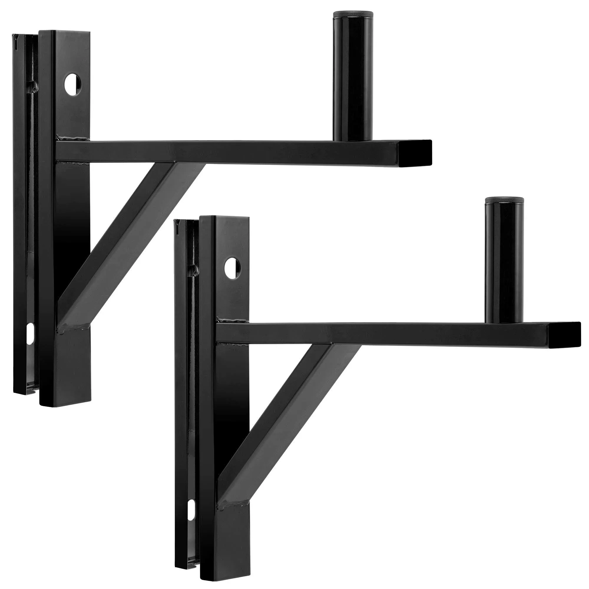 LyxPro Wall Mount Speaker Bracket for Professional Audio PA Speaker Holder Set of 2 Pair Heavy Duty Metal Supports 90 Lbs. Weight Capacity Interchangeable Posts Black - LYXWSB15BLyxPro Wall Mount Speaker Bracket for Professional Aud…