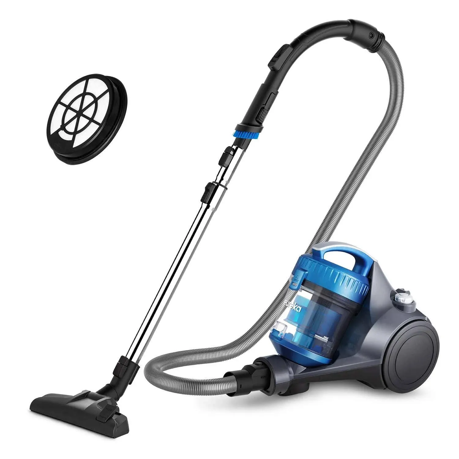 Eureka WhirlWind Bagless Canister Vacuum Cleaner, Lightweight Vac for Carpets and Hard Floors, Blue