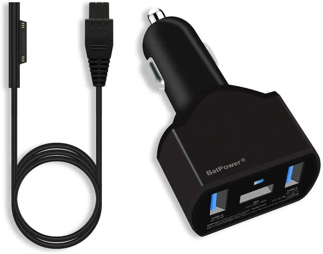 BatPower 110W 102W Surface Book 2 Laptop Car Charger Microsoft Car Power Adapter