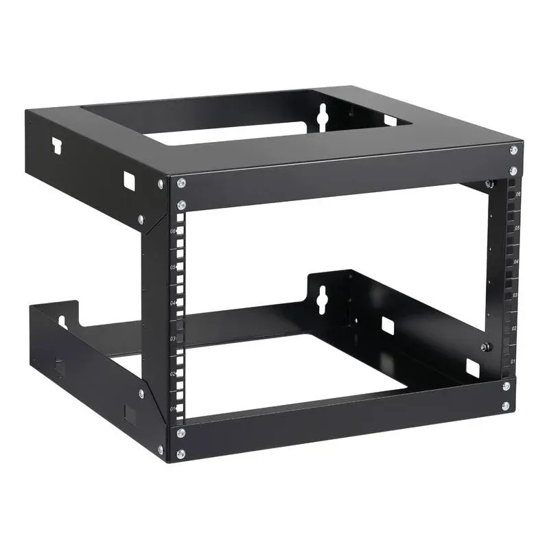 6U Wall Mount Rack Open Frame 19" Server Equipment 18 Inches Depth Network Cabinet Black by Tedgetal