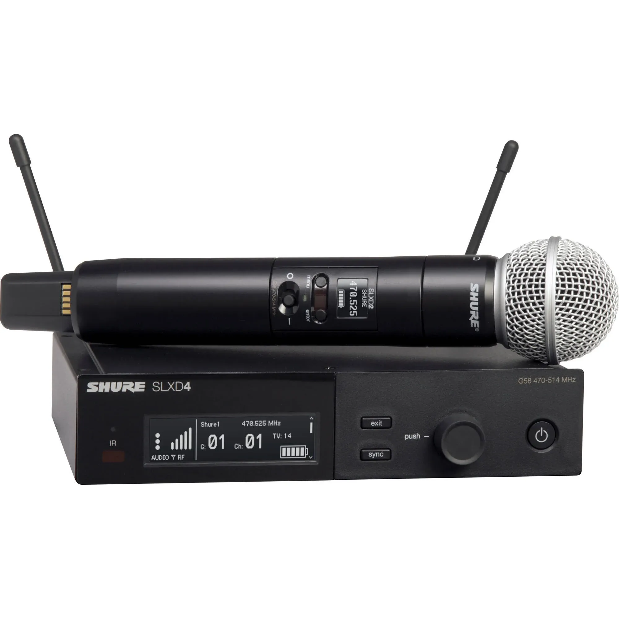 Shure SLXD24/K8B Wireless Microphone System with KSM8 Handheld Vocal Mic, SLXD24/SM58-J52 (SLXD24/SM58-J52)