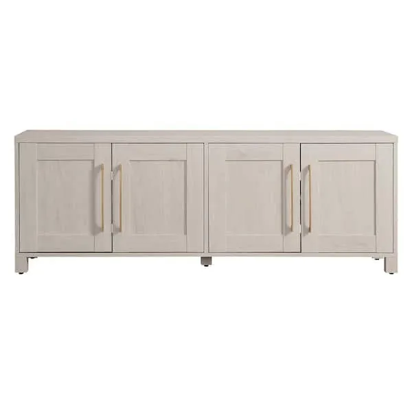 Henn&Hart Rectangular TV Stand for TV's up to 80" in Alder White, TV Stands for the Living Room