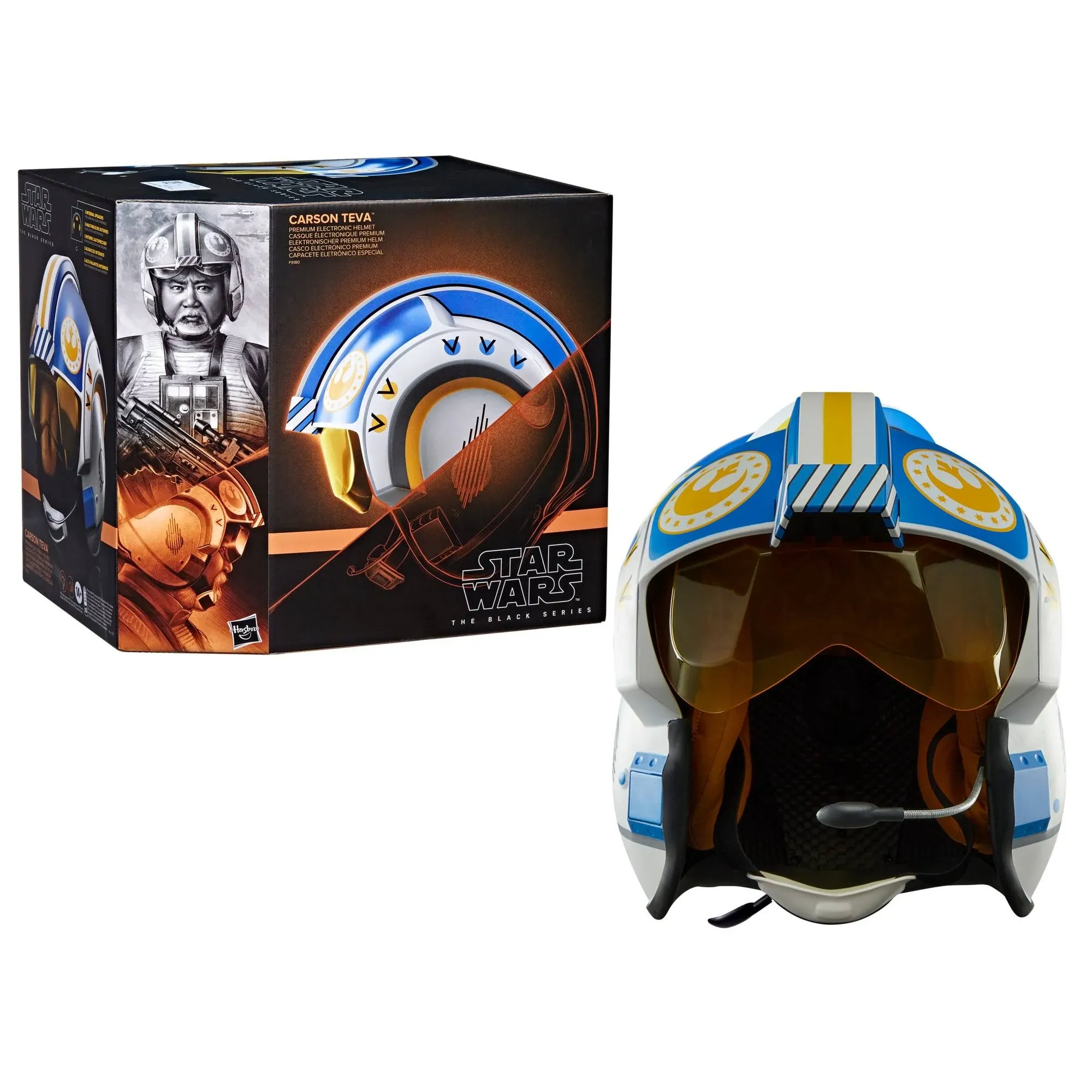 Hasbro Star Wars: The Mandalorian Black Series Elektronischer Helm Carson Teva Figur Azul