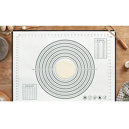 Kneading Mat for Rolling Dough 24x20 Large Silicone Pastry Kneading Mat Board with Measurements Marking BPA Free Food Grade Non-stick Non-slip Rolling Dough Baking Mat