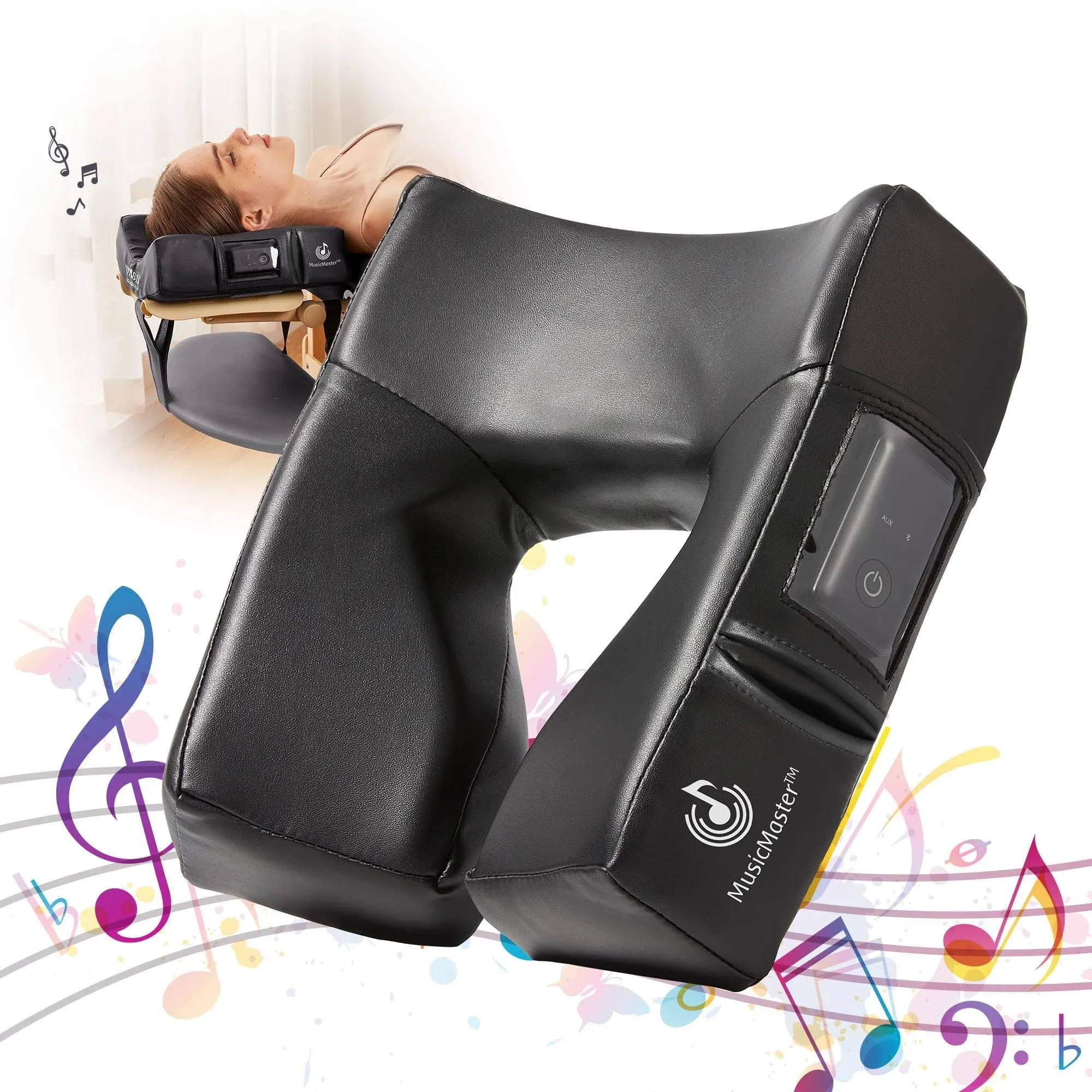 Master Massage Music Master High Fidelity Sound Face Cradle Cushion- Bluetooth Massage Pillow forFace Down Resting- Ultra Soft Massage Table Headrest Foam Headrest