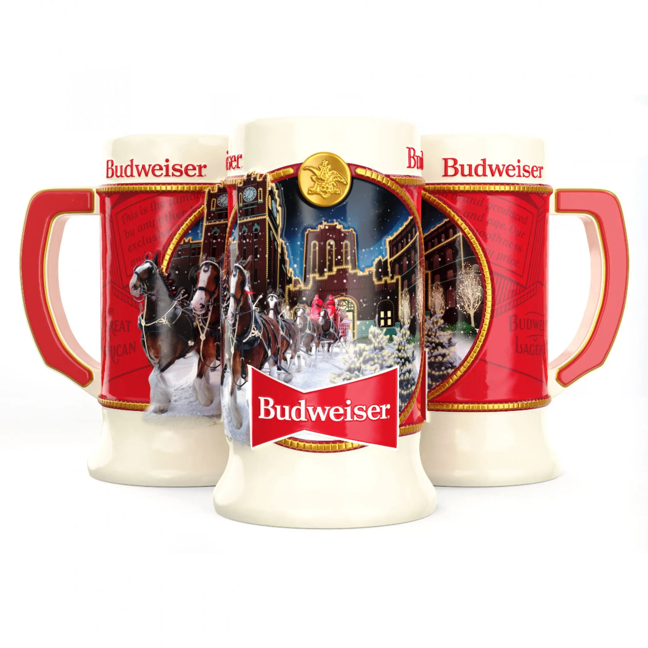 Budweiser 2020 Clydesdale Holiday Stein - Brewery Lights - 41st Edition - Ceramic Beer Mug - Christmas Gifts for Men, Father, Husband