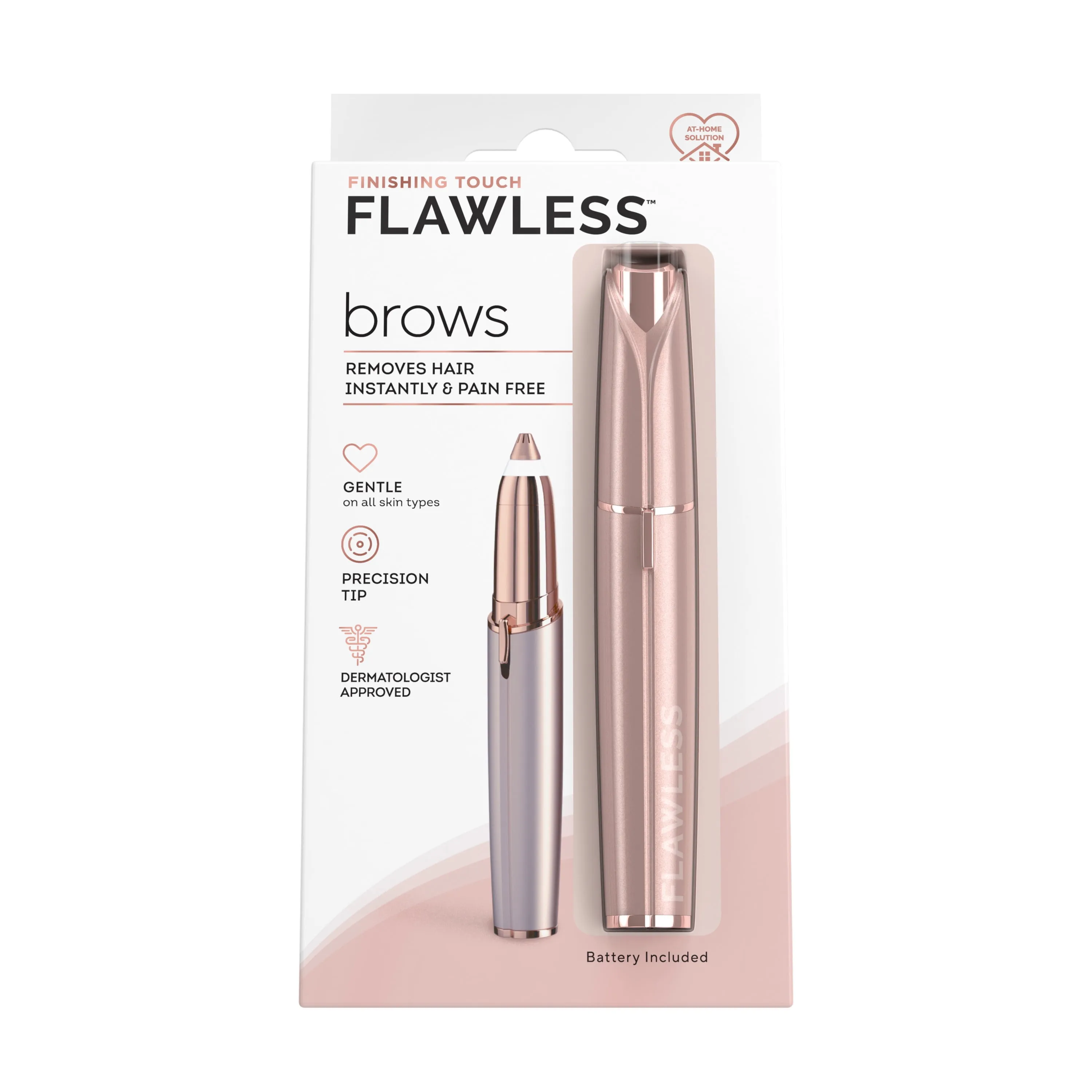 Finishing Touch Flawless Brows Eyebrow Hair Remover Electric Razor for Women with LED Light for Instant and Painless Hair Removal