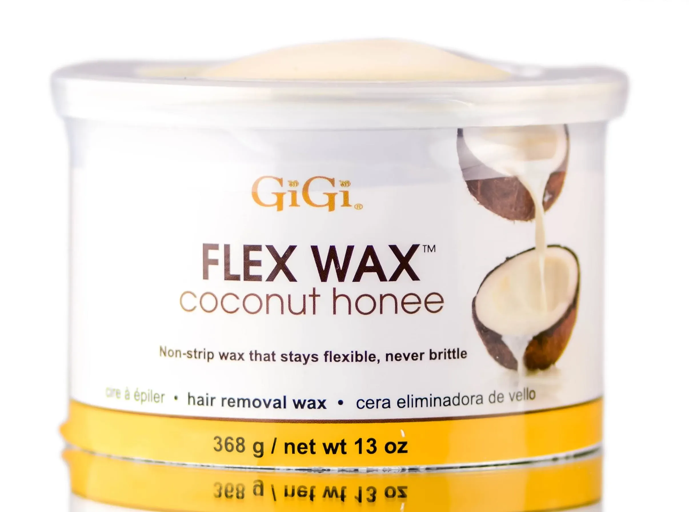 GiGi Coconut Honee Flex Wax, Hard Wax for Face and Body, Non-Strip, Sensitive to Normal Skin,13 oz. 1-pack