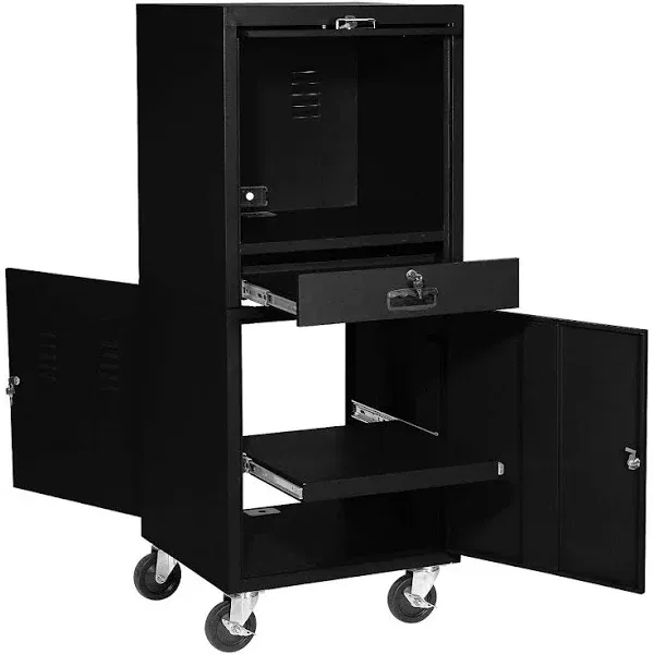 Global Industrial Mobile Security Computer Cabinet