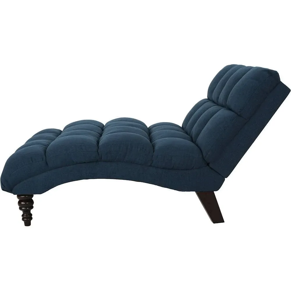 Christopher Knight Home® Kaniel Traditional Tufted Fabric Double Chaise, Navy Blue