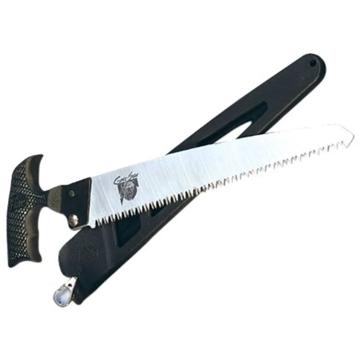 Outdoor Edge GrizSaw - Lightweight T-Handle Fixed Blade Outdoor-Hunting Saw with 8.0", 65Mn Spring Steel Blade for Cutting Tough Bone and Wood and Locking Zytel Sheath with Swivel Clip Belt Attachment