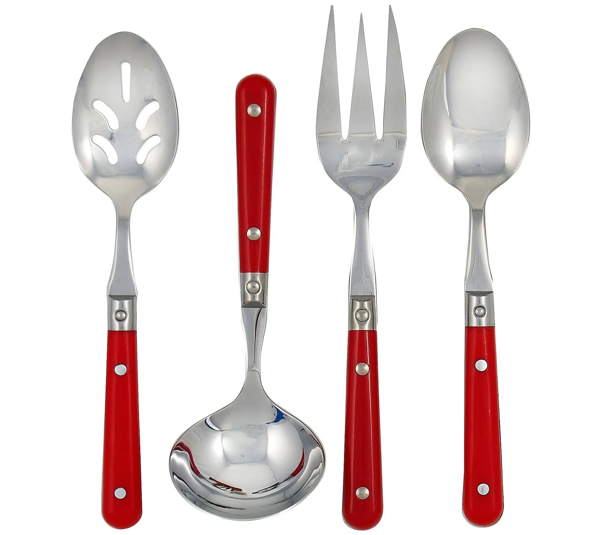 Ginkgo International Stainless Collection 4-Piece LePrix Milano Red Hostess Set