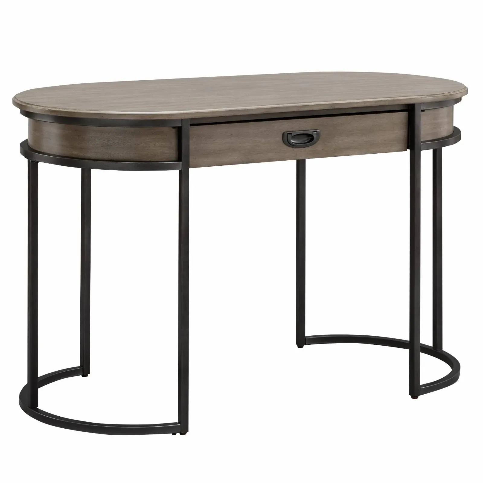 Leick Home Oval Desk Smoke Gray Metal