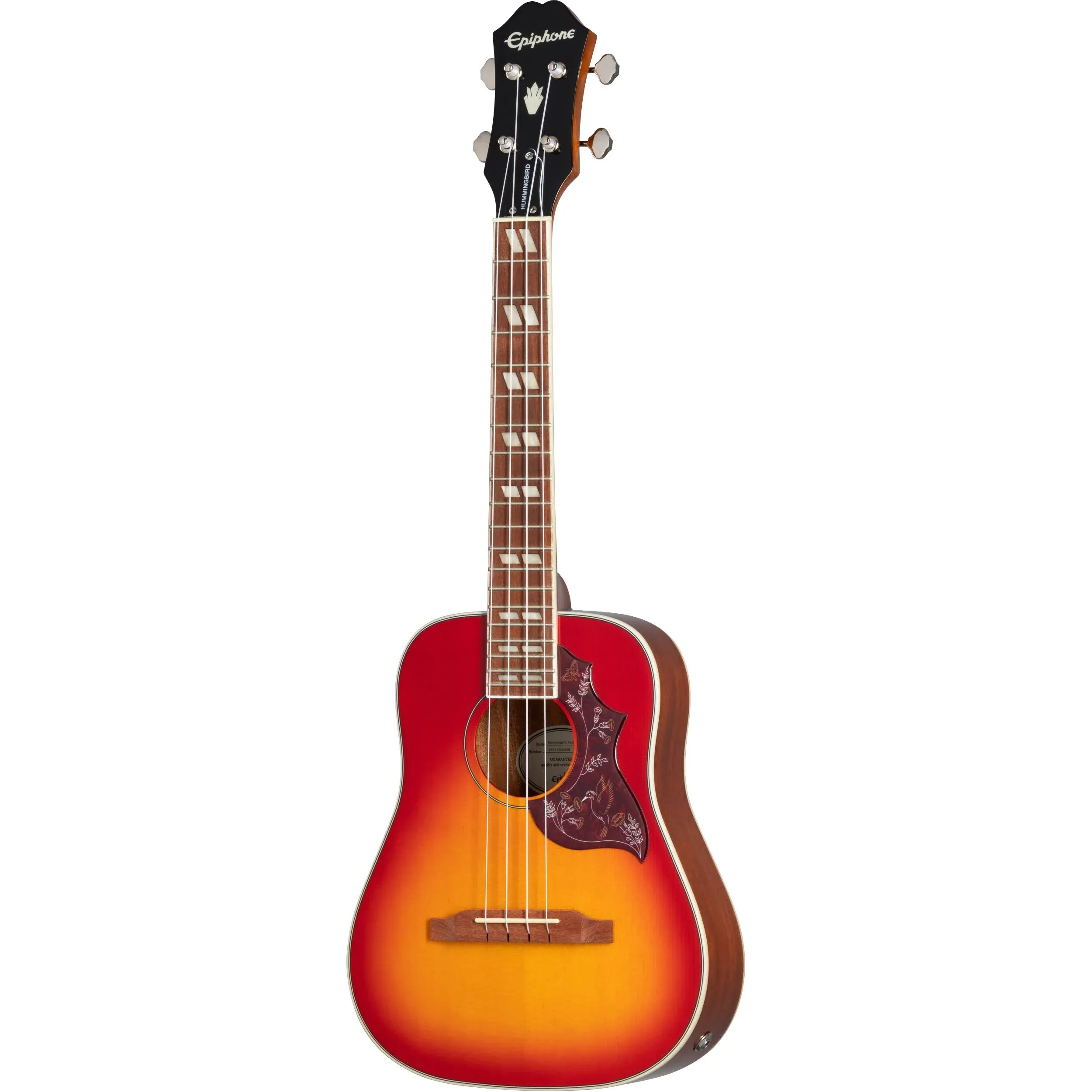 Epiphone Hummingbird Tenor Uke Acoustic Electric, Faded Cherry Sunburst with Gig Bag