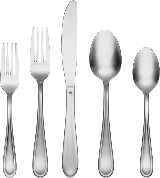 Cambridge Malibu Piece Flatware Set, 20 Count, Silver