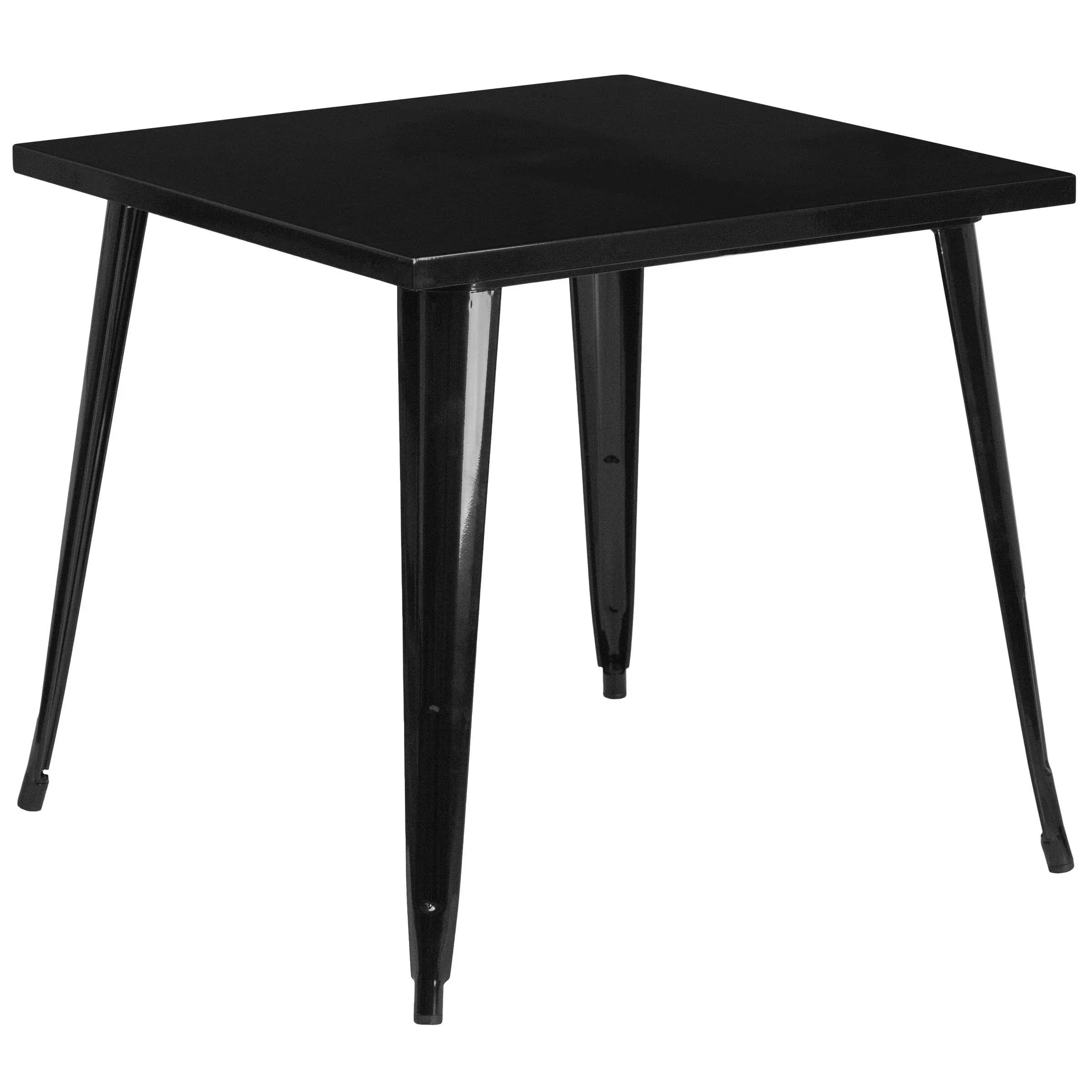 Flash Furniture 31.75'' Square Metal Indoor-Outdoor Table Black