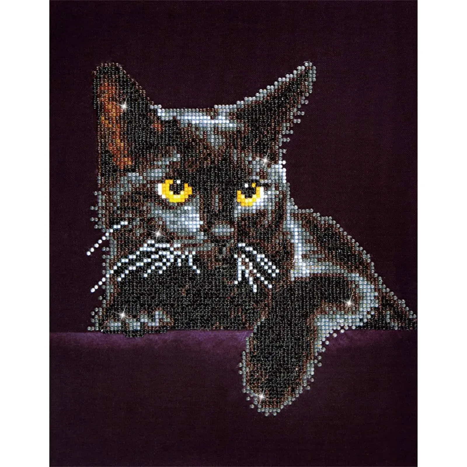 DIAMOND DOTZ ® - Midnight Cat, Partial Drill, Round Dotz, Diamond Painting Kits, Diamond Art Kits for Adults, Gem Art, Diamond Art, Kits, 14"x11"