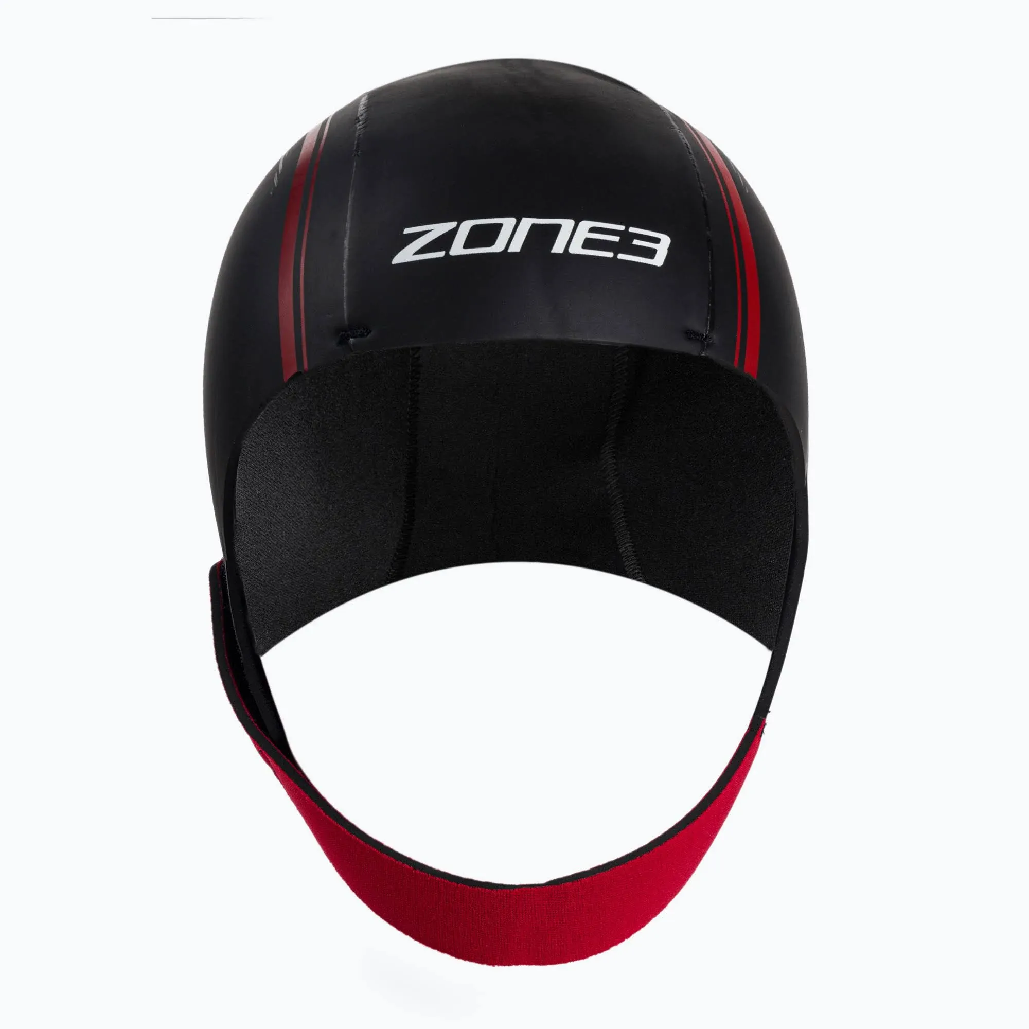 Zone3 4mm Neoprene Swim Cap - Black / Red