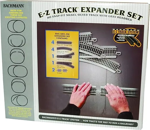 Bachmann Trains SnapFit EZ TRACK LAYOUT EXPANDER SET NICKEL SILVER Rail With Grey Roadbed HO Scale