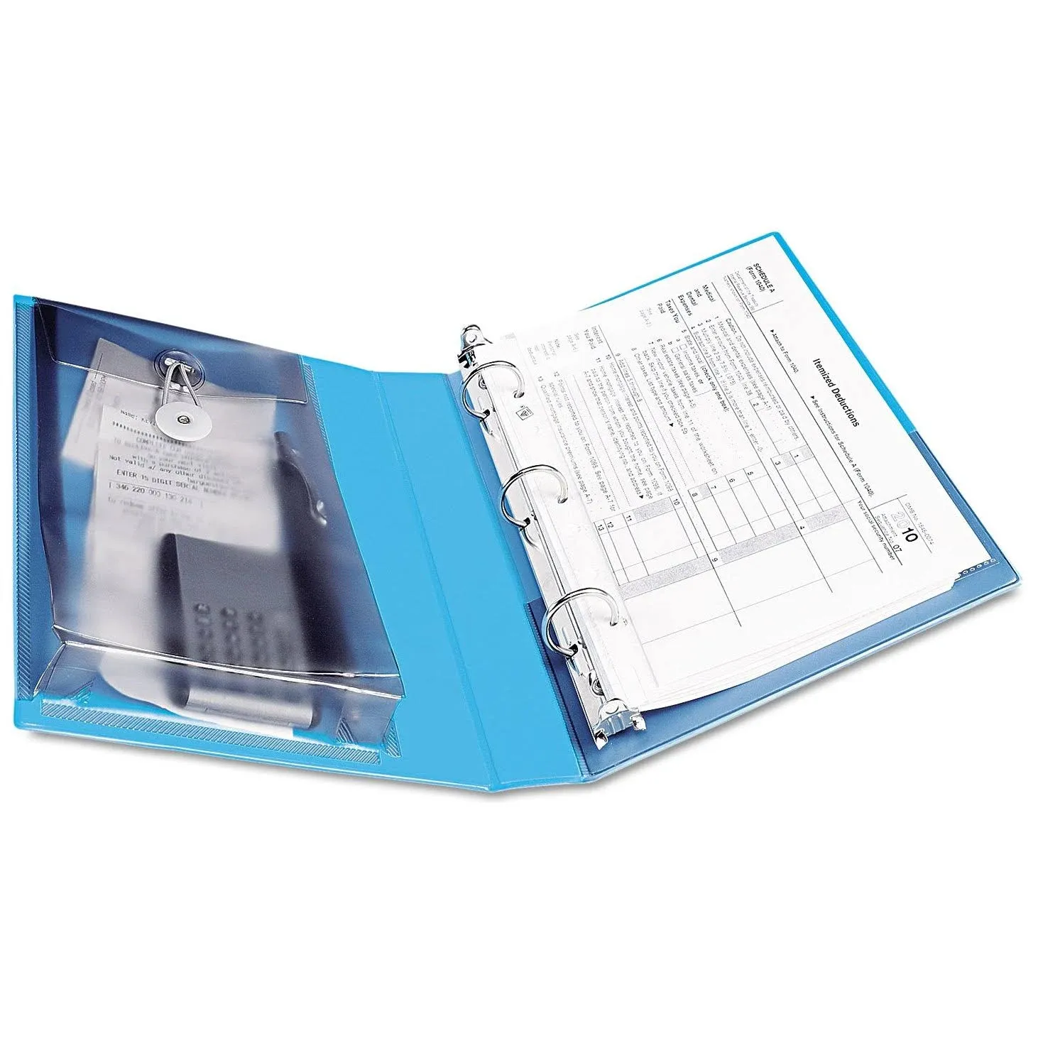 Avery Mini Protect and Store View 3 Ring Binder, 1 Inch Round Rings, 1 Light Blue Binder (23014)