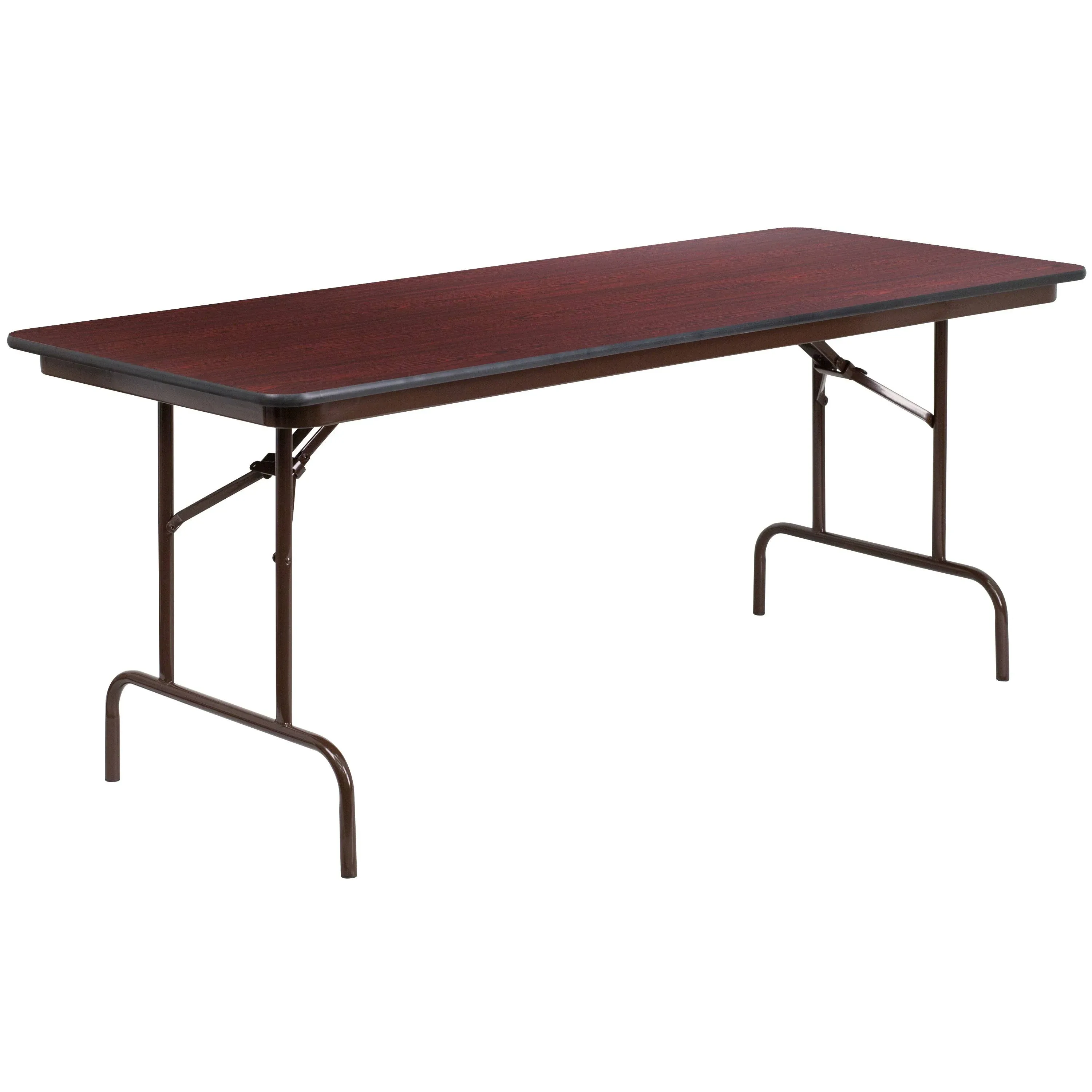 Emma + Oliver 6-Foot Mahogany Melamine Laminate Folding Banquet & Catering Table