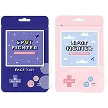 FACETORY Spot Fighter Acne Blemish Patches for Pimples (150 Counts)- Day and Night Options, Hydrocolloid Patches for Acne Spot Treatment (2 Sizes Each Pack)